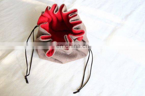 Felt Coin Purses double sided drawstring