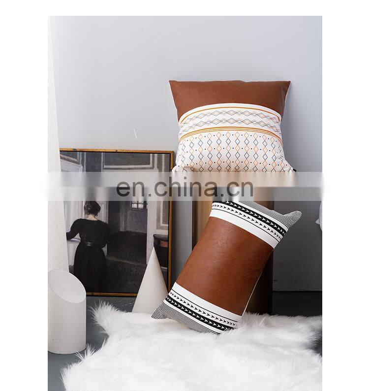 RAWHOUSE high quality leather throw cushion cover couch sofa cotton square decorative pillowcase