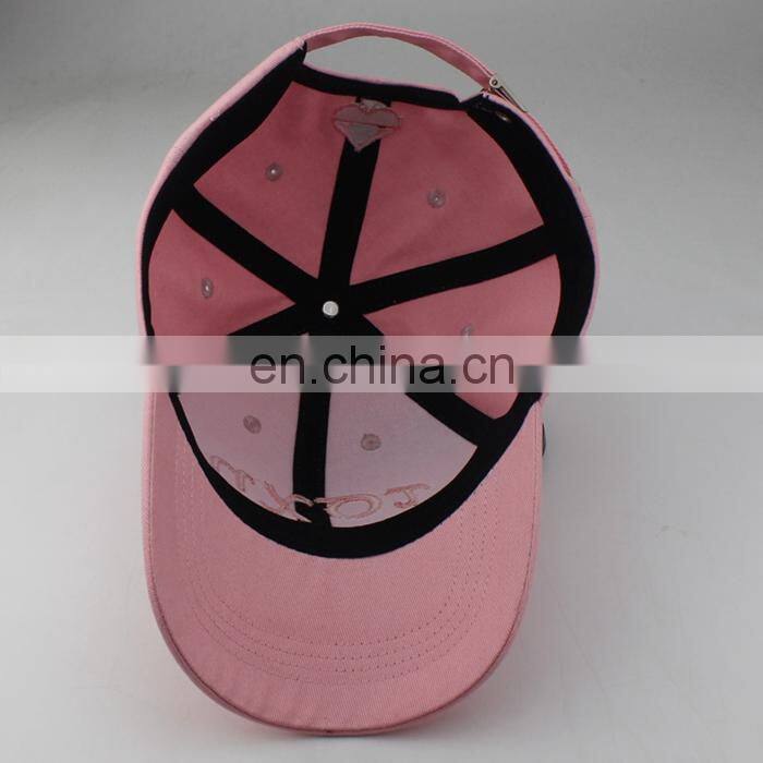 OEM embroidery fashion pink baseball cap