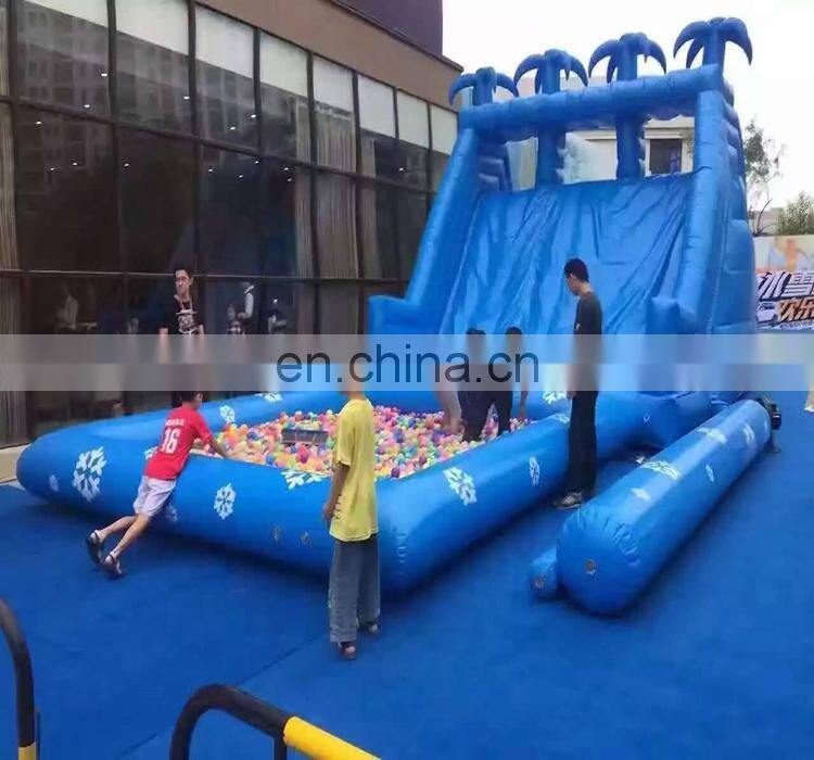 Giant inflatable pool slide/tropical inflatable water slide with pool for kids and adults