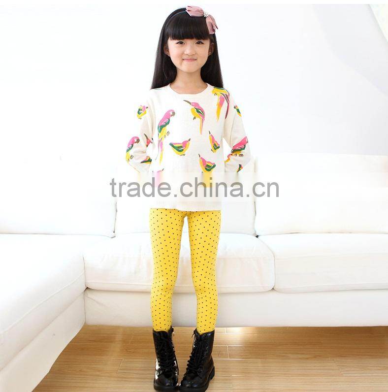 OEM 2015 Good Quality Breathable Dotted Printed Children Leggings