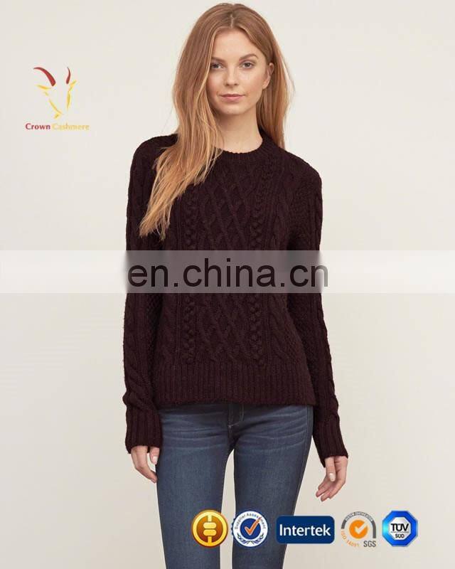 Warm Wool Private Label Knitted Winter Sweater for Women