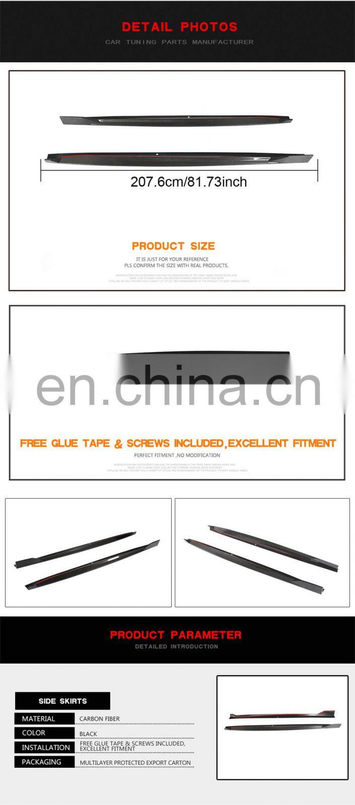 Carbon Fiber Side Skirts for BMW X5 M Sport 2019-2020