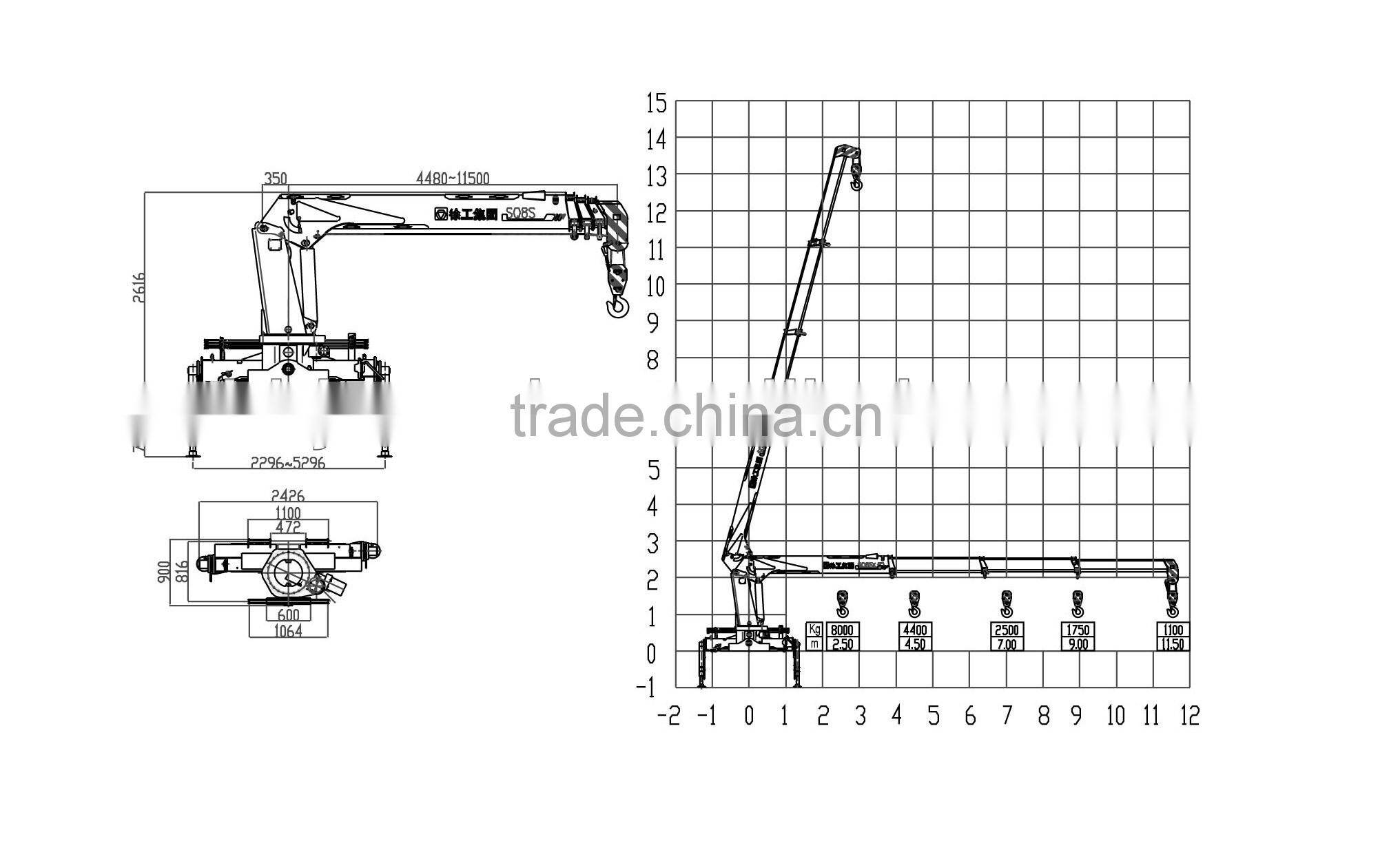 8-10ton DongFeng Lorry Crane