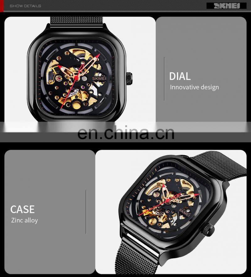 luxury SKMEI 9184 automatic movement stainless steel mechanical watch for men