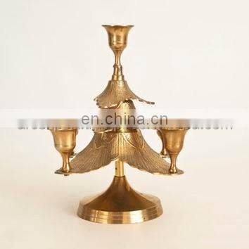 gold Christmas tree candle holder