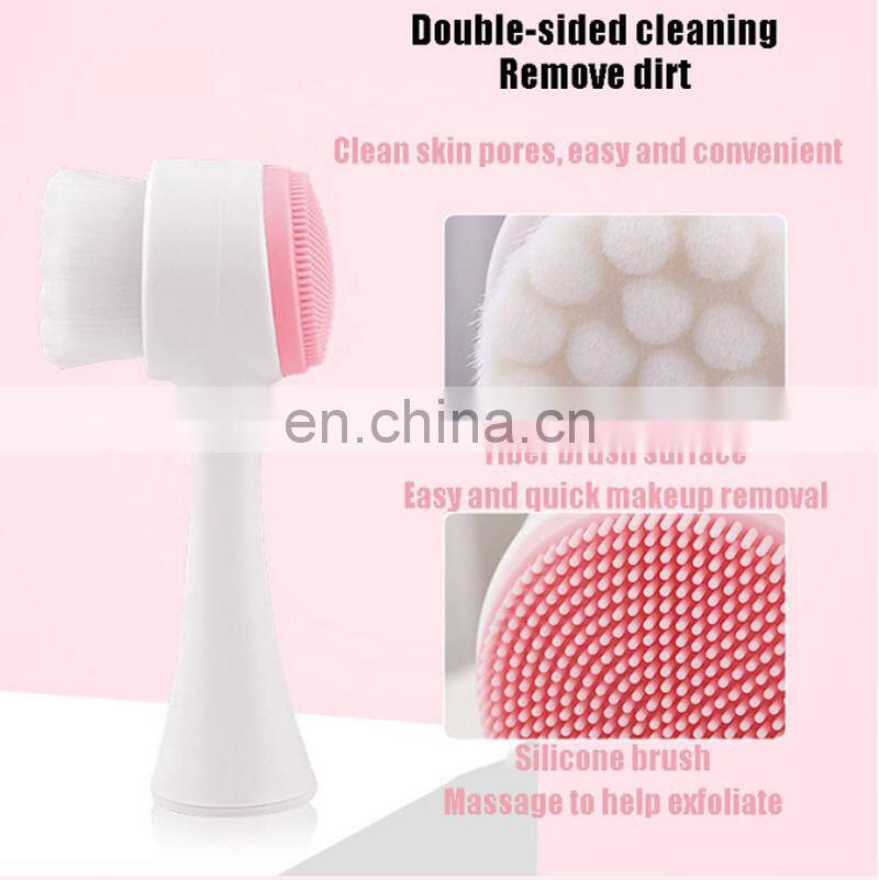Dual Action Facial brush jade roller for massage Makeup Tools set