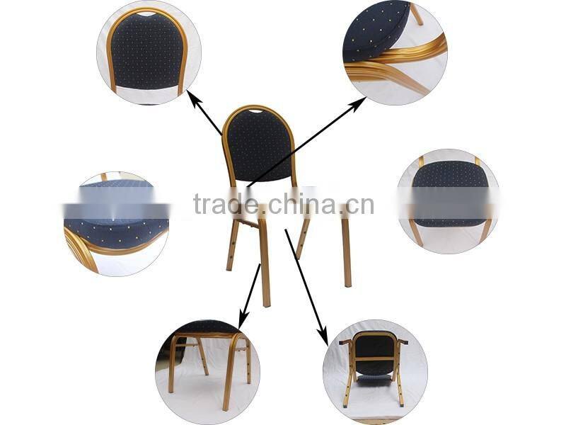 Hot furniture aluminum frame stacking gold cheaper banquet chair for sale