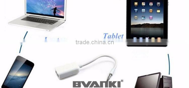 2016 best selling products 3 Ring Male To 2 3.5mm Female TRRS AUX Audio Adapter Cable for mobile phone alibaba express
