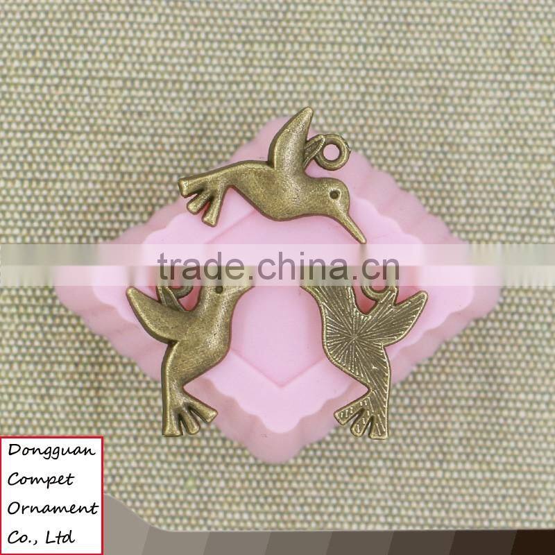 Wholesale metal accessories diy zinc alloy hummingbird bird pendant