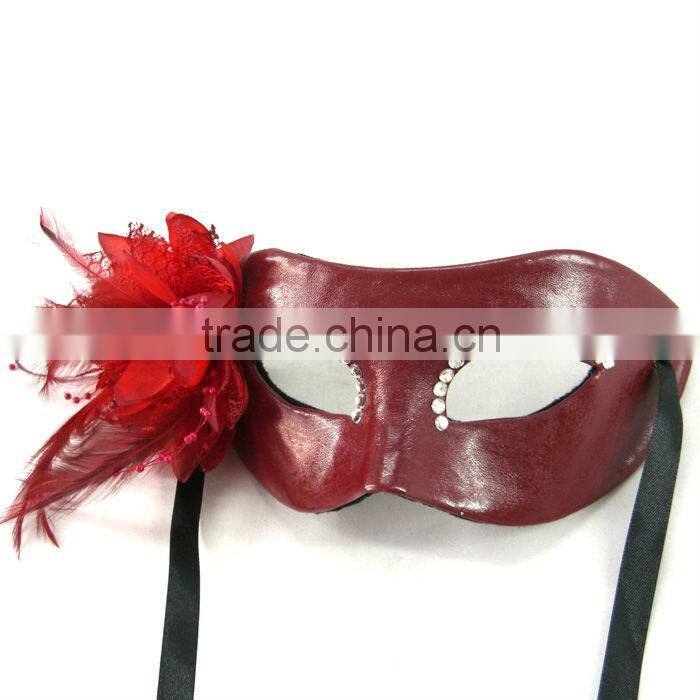 Festival Decorative Leather Masks With Rhinestone