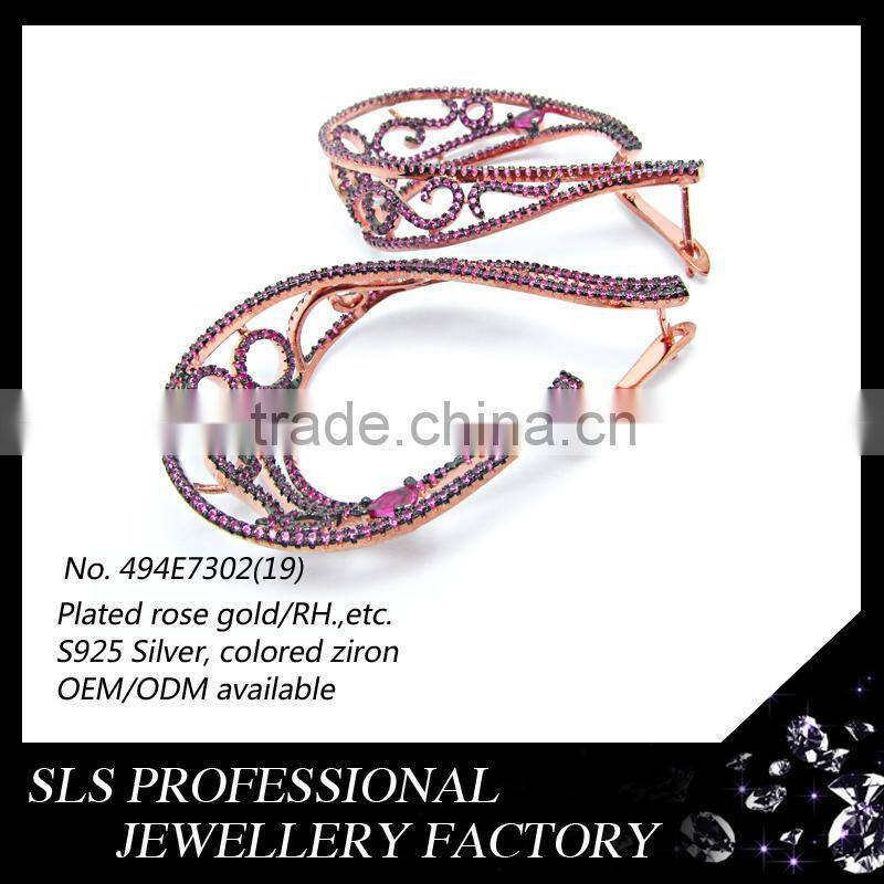 fashion jewelry in brass custom loop earrings for women fashion open designs loop earrings