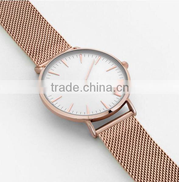 Rose Gold Print Lady Fashion Wholesale Quartz Movement Japan Movt Quartz Watches