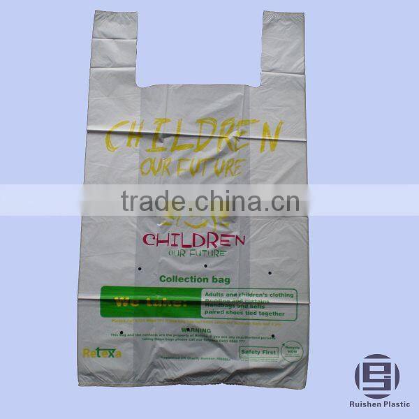 Biodegradable PE Plastic Charity Bag With Printing For Collection