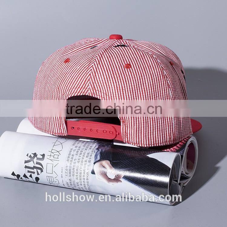 Striped Pattern Applique Beard Embroidery Male Female Custom Snapback Hats Wholesale