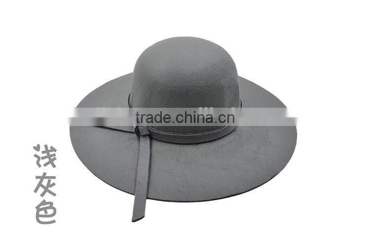 Wholesale Fashion Ladies Women Wide Brim Floppy Wool Felt Hat