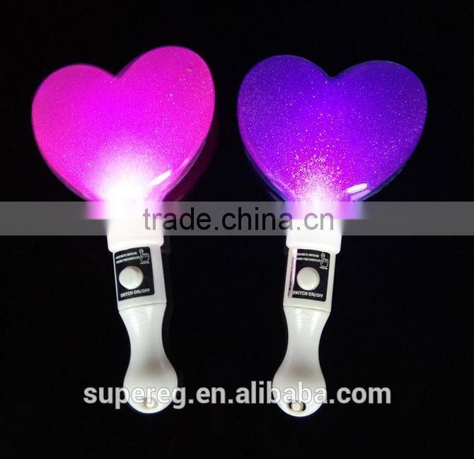 Heart Shape Electronic Glowing Sticks LED Light Heart Style Toy Flashing Rods Children's Festival Toy Favors