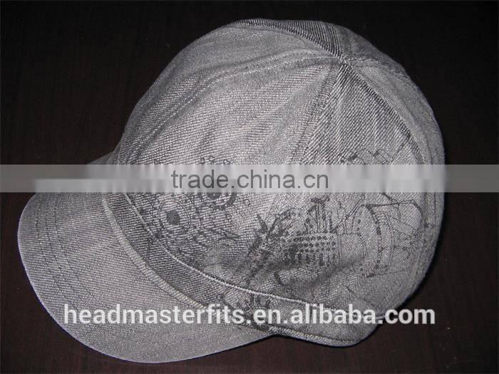 High quality Casquette custom printed curved unstructured cap short brim beret For Women