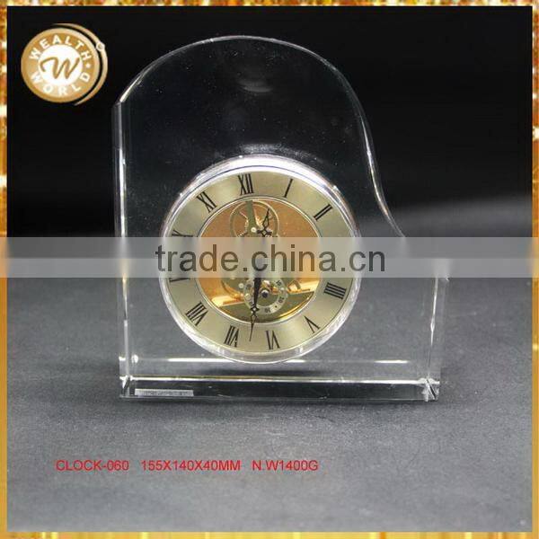 Contemporary hot selling crystal table clock with logo
