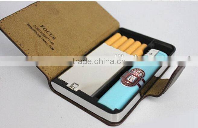 Shenzhen Travel Pu Leather Fashion Smoking Box(bv&sgs) wholesaler,Metal Lighter Case,Ultrathin Leather Cigarette Cases Brand