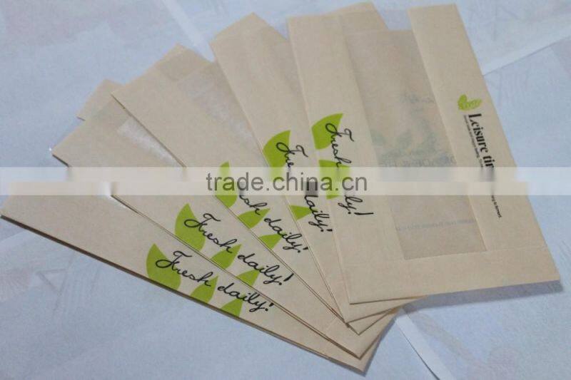 brown colour cheap Custom food grade bread packaging paper bags