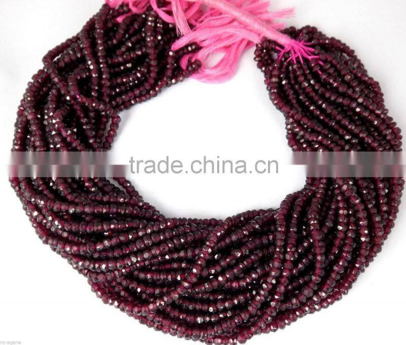 1 Strand Natural Garnet Faceted Drops Gemstone Rondelle Beads 4x5mm 14" Long Strands,Jewelry Making Beads Strand