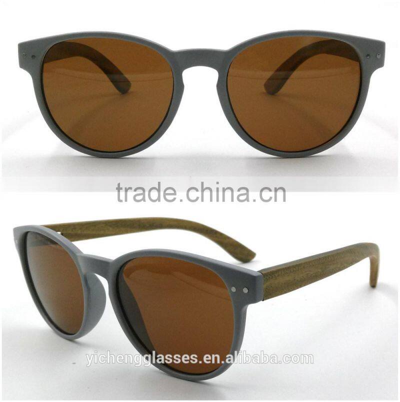 2015 hot design bamboo temple sunglasses PC frame unique eyewear durable sunglasses