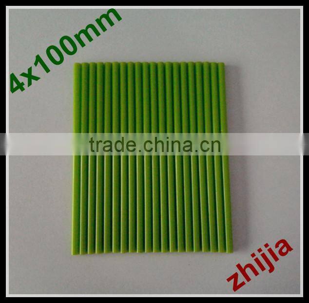 4X100MM Food Grade lollipop sticks colored green for candy