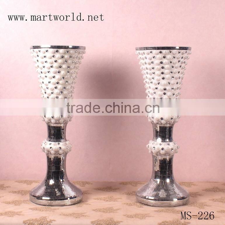 2016 Romatic glass fiber vases columns wedding decoration flower vase decorative wedding pillars wedding decoration(MS-226)