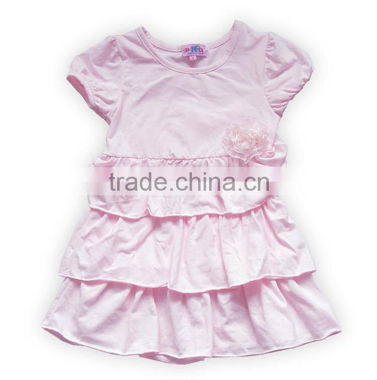 2016 Summer girls dress casual short sleeve dresses kids clothes