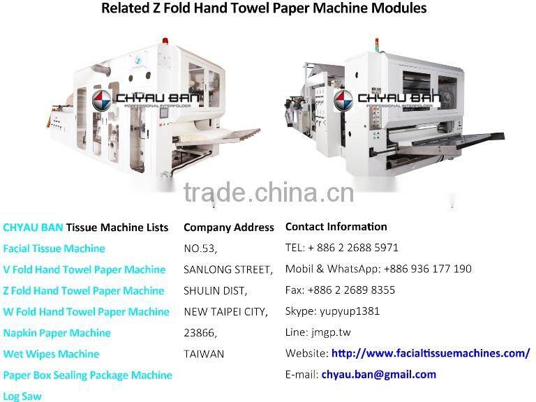 PE Film Package Z Fold Lamination Paper Hand Towels Dispenser Production Line