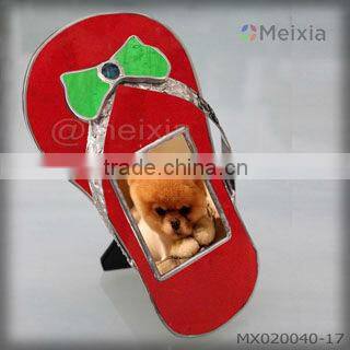 MX020040-16 china wholesale tiffany style stained glass shoe design photo picture frame for home decoration