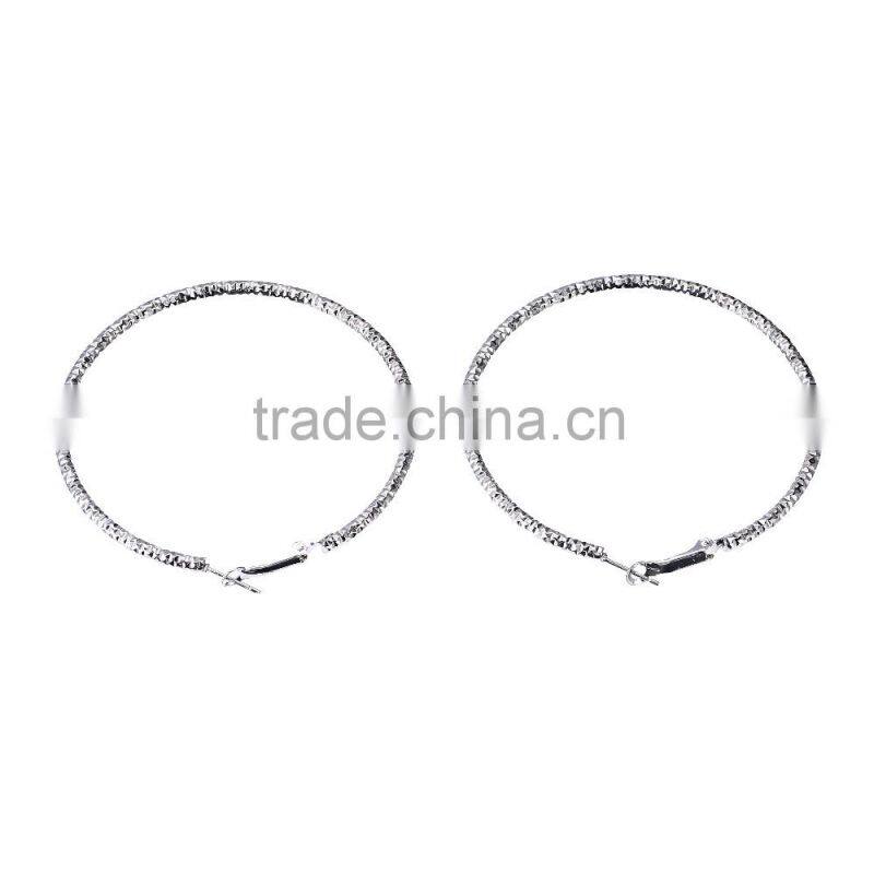 Fashion & Cheap Jewelry South Africa style silver plating hammering effect hoop earrings without stone