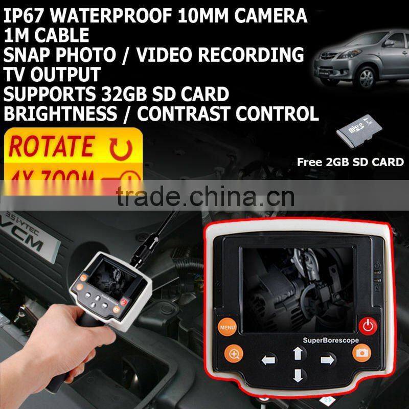2.4" LCD Video DVR USB Zoom Rotate Inspection Camera Borescope Endoscope