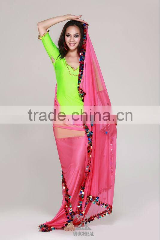 Malaya belly dance veils with sequin for lady dancers (SJ015)