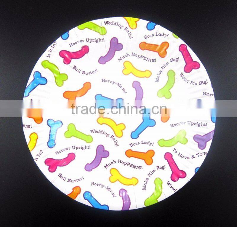 Hen night party willy paper plates
