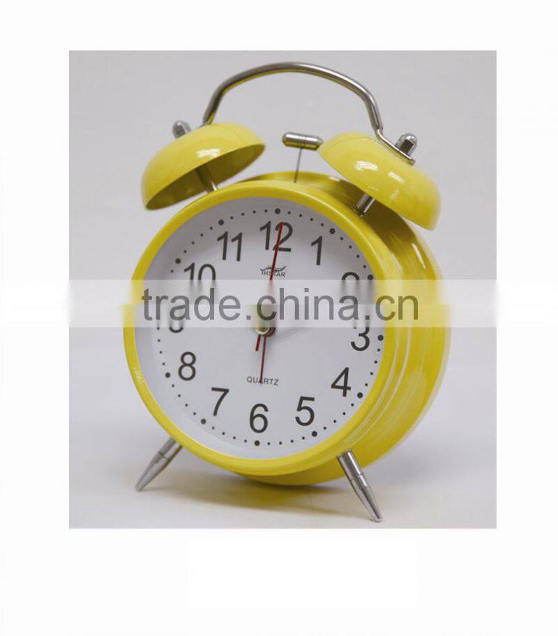 3" twin bell alarm clock, red twin bell alarm clock
