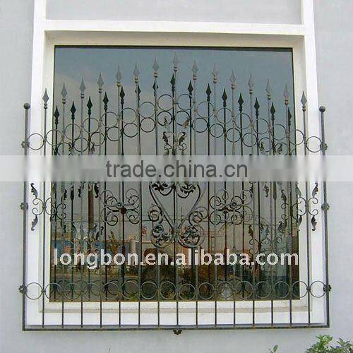 2015 top-selling security wrought iron window grill design