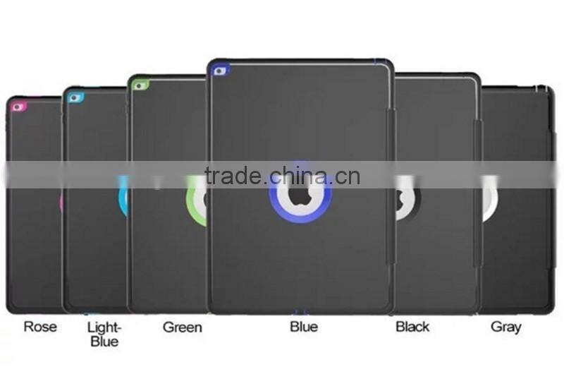 Premium quality PU leather sleep wake up function defender book cover case for iPad Pro 12.9 inch with foldable stand
