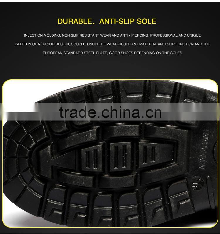 Factory high quality genuine leather rubber sole safety shoes