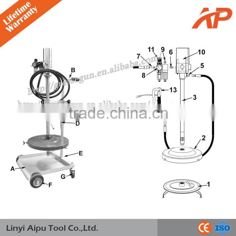 Simple Pneumatic Grease Pump Series, Air Operated Grease Pump ,Popular Vehicle Tools