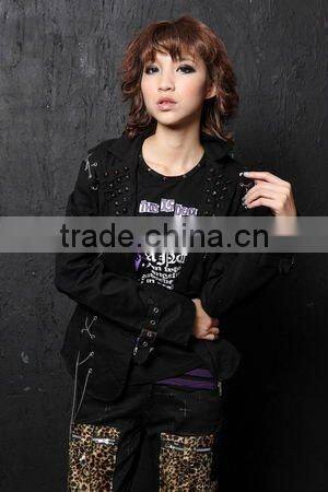 fashion Visual Kei Punk Gothic ROCK top shirt coat 71153