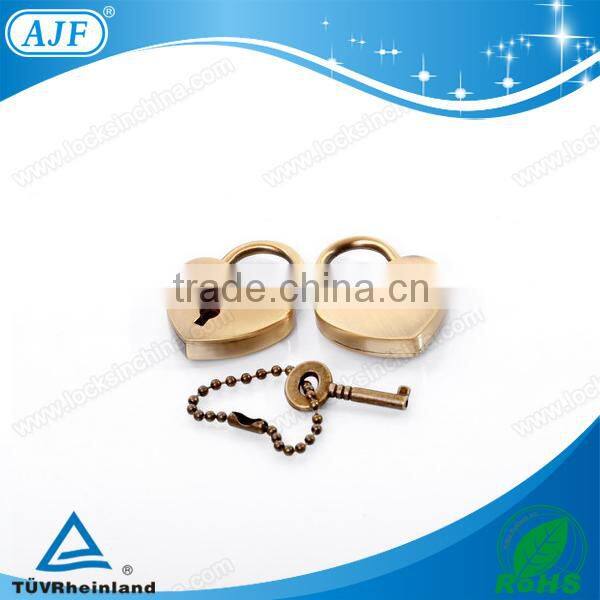 AJF brass lock bronze lock antique heart padlock