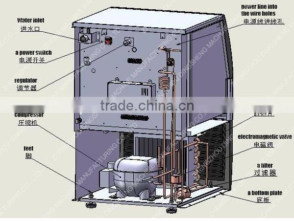 2015 wholesale factory ice cube maker machine with stainless steel body
