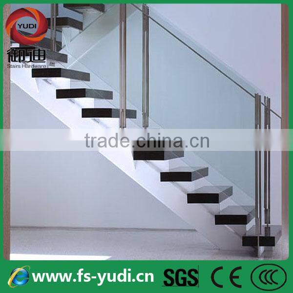 modern loft indoor staircase glass handrails design