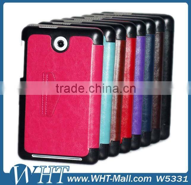 Factory Price Top Quality Crazy Horse Skin Leather Flip Case Cover for ASUS ME 173X