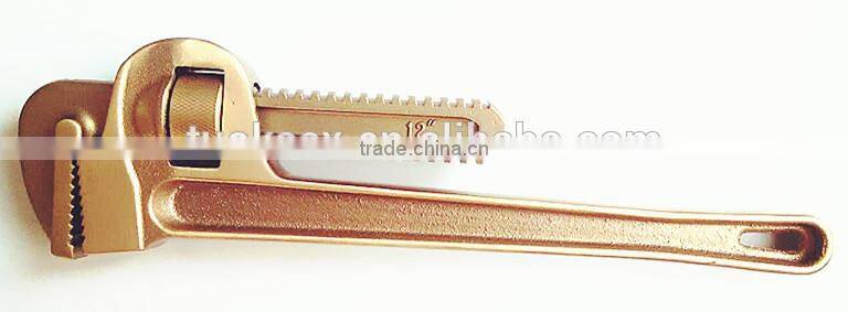 Non sparking tool aluminum bronze American type pipe wrench