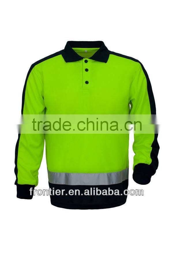 high visibility safety T-shirt, long sleeve with reflective tape