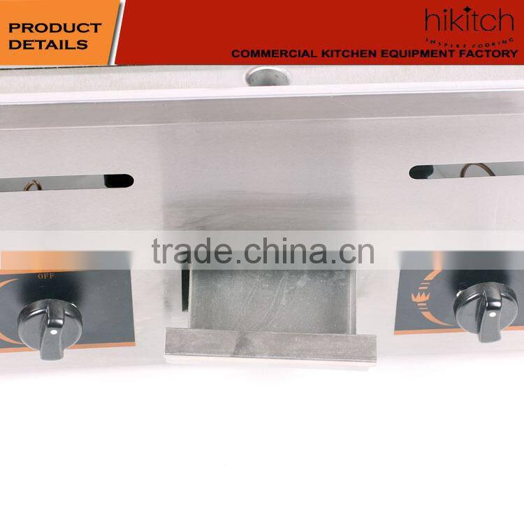 Fast food kitchen equipment commercial 2 Burners stainless steel gas griddle machine