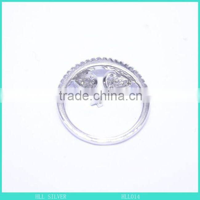 silver 925 heart and key dangle charm ring hot sell cheap price silver ring jewelry